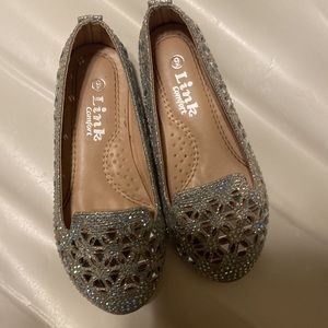 LINK COMFORT LITTLE GIRL SLIP ON SPARKLING SHOES SIZE 6